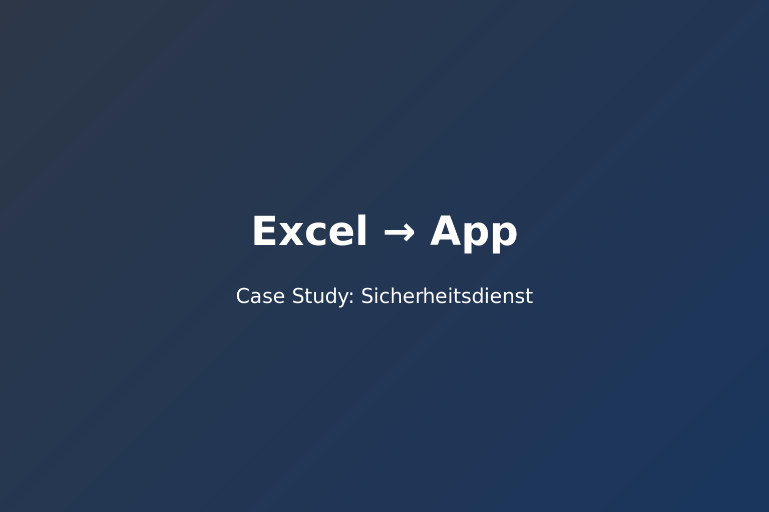 Von 12 Excel-Tabellen zu einer Anwendung